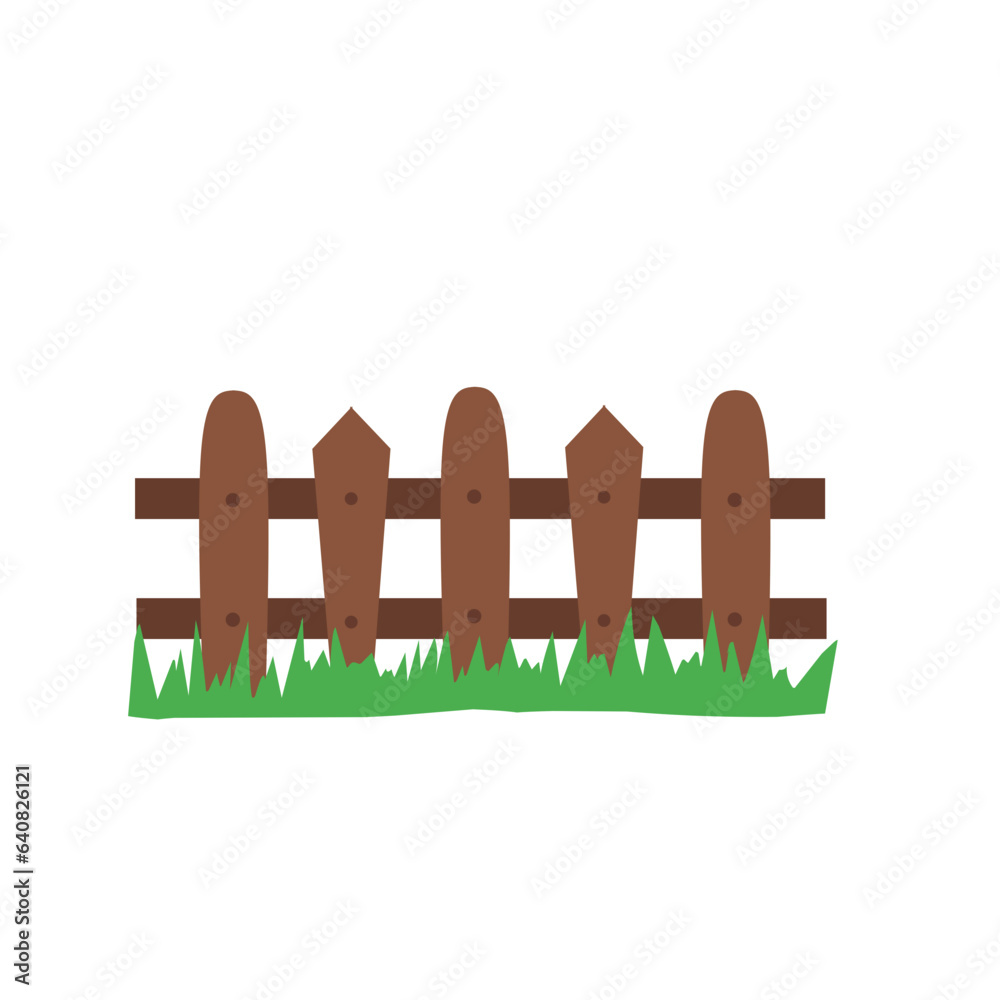 Obraz premium wooden fence with green grass