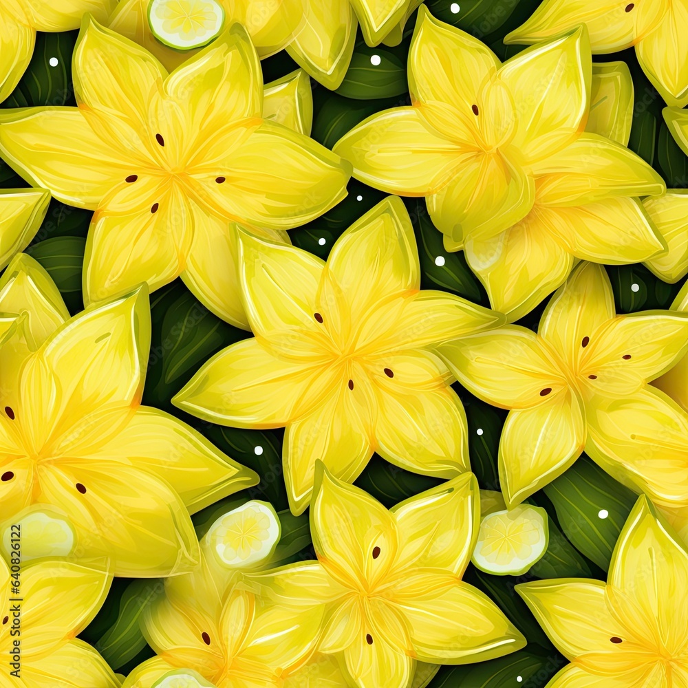 Fototapeta premium Carambola as seamless tiles