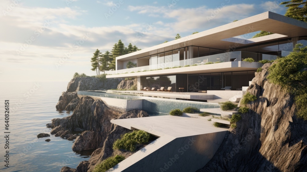 A modern Villa on the cliff