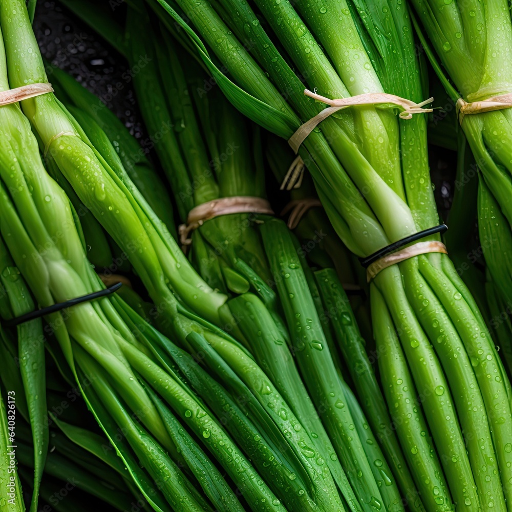 Fototapeta premium Scallions as seamless tiles