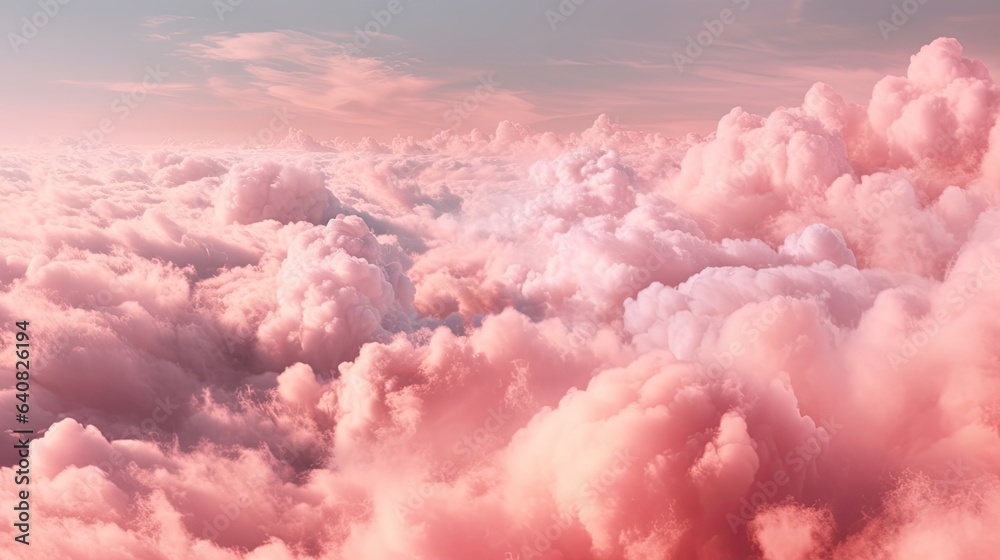 Pink Clouds, Generative AI Illustration Pink Clouds, Generative AI Illustration