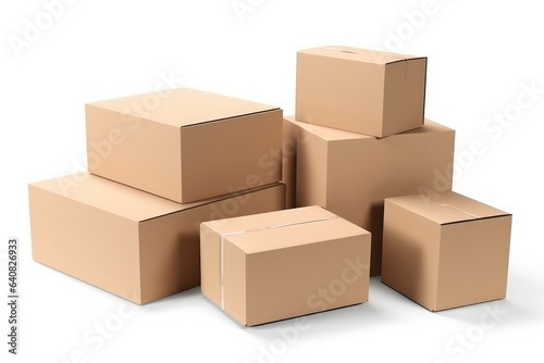 Set of parcels isolated on white background. © GalleryGlider
