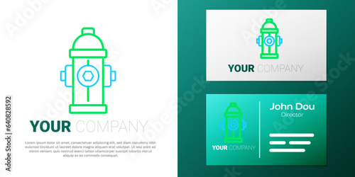 Line Fire hydrant icon isolated on white background. Colorful outline concept. Vector