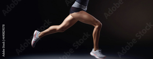running woman on a black background horizontal