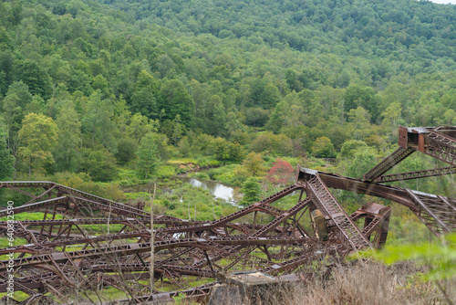 Kinzua state park bridge twisted metal after the hurricane  photo