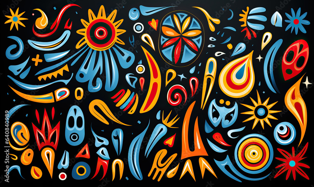 Abstract colorful image on black background. Abstract colorful image on black background.