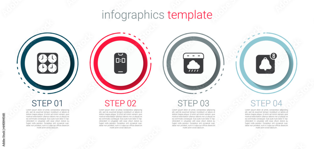 Set Time zone clocks, Alarm app mobile, Calendar autumn and . Business infographic template. Vector Set Time zone clocks, Alarm app mobile, Calendar autumn and . Business infographic template. Vector