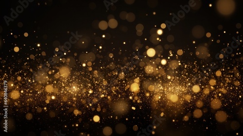 Golden light spots scene on black background © Emil