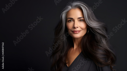Beautiful Woman, Model, Mature, Natural, Studio Portrait, Lovely, Generative AI