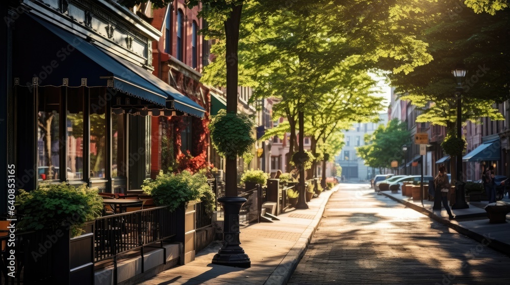 Fototapeta premium A city street at summer