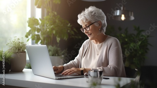 Old woman with laptop