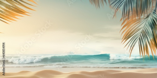 Natural background with palm leaves © olegganko