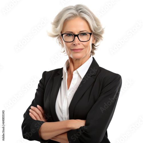 Old business woman isolated