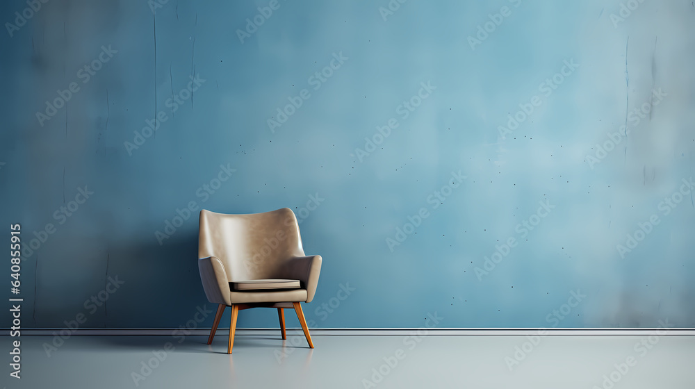 Empty room - Simplicity Defined: Minimalist Blue Concrete Wallpaper Empty room - Simplicity Defined: Minimalist Blue Concrete Wallpaper
