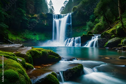 waterfall in kanchanaburi country generated by al technology 