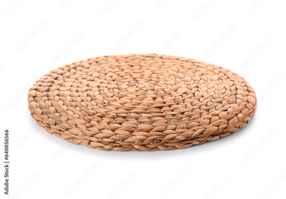 Wicker mat isolated on white background
