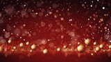 Festive red christmas background with golden baubles created with Generative AI