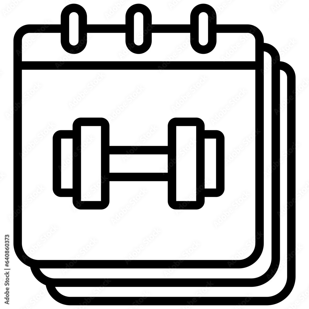 Calendar icon often used in design, websites, or applications, banner, flyer to convey specific concepts related to gym and fitness. Calendar icon often used in design, websites, or applications, banner, flyer to convey specific concepts related to gym and fitness.