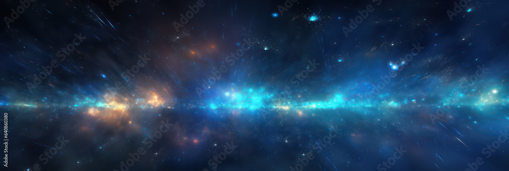 Abstract Dark Blue Background with Glowing Particles