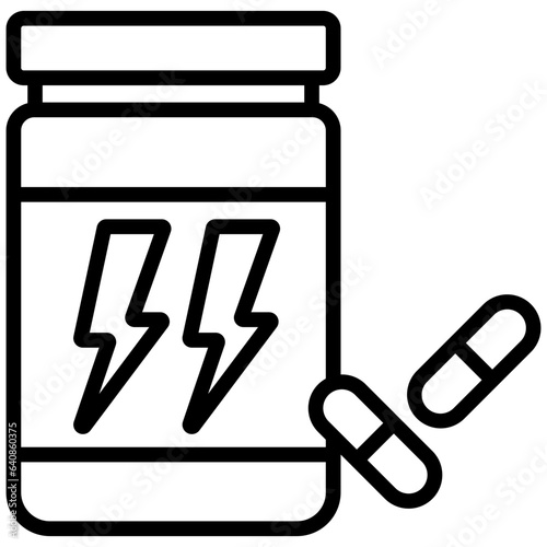 Supplements icon often used in design, websites, or applications, banner, flyer to convey specific concepts related to gym and fitness.