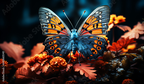 Colorful monarch butterfly. AI generated © Alicina
