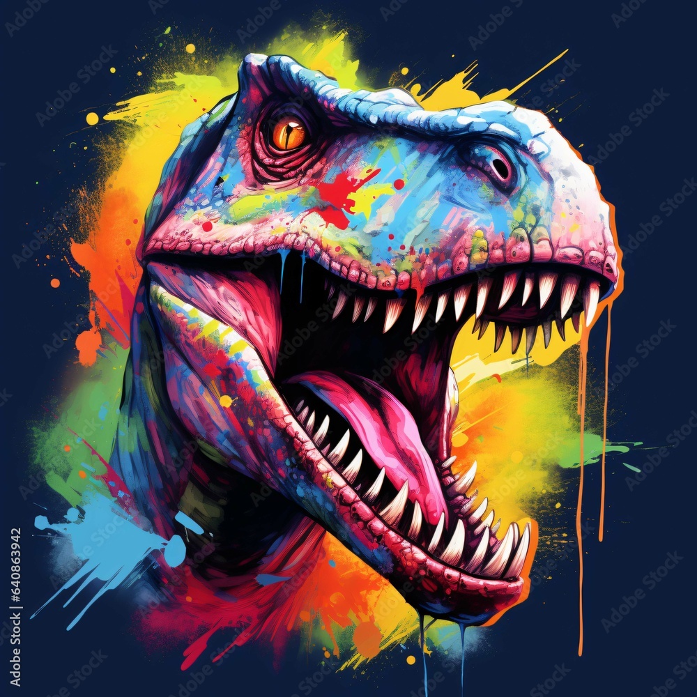 Roaring tyrannosaurus rex isolated on black background Dinosaur head vector color 3D illustration Roaring tyrannosaurus rex isolated on black background Dinosaur head vector color 3D illustration