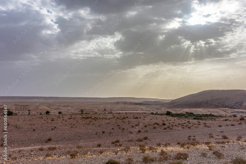 Moroccan landscape impression between Atlas and Anti Atlas torrent