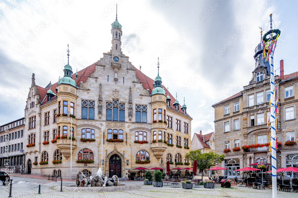 Fototapeta premium Rathaus, Marktplatz, Helmstedt, Niedersachsen, Deutschland 