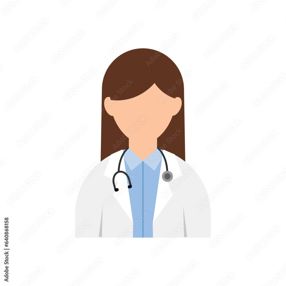 Isolated abstract colored female doctor character Vector