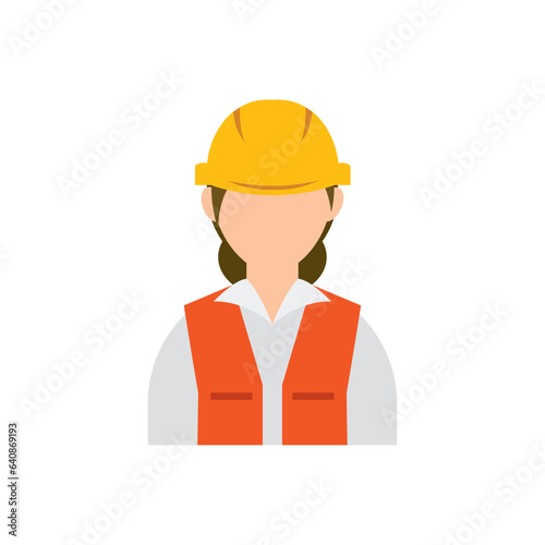 Isolated abstract colored female engineer character Vector