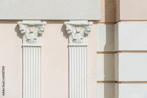 Architectural background with corinthians pilasters.