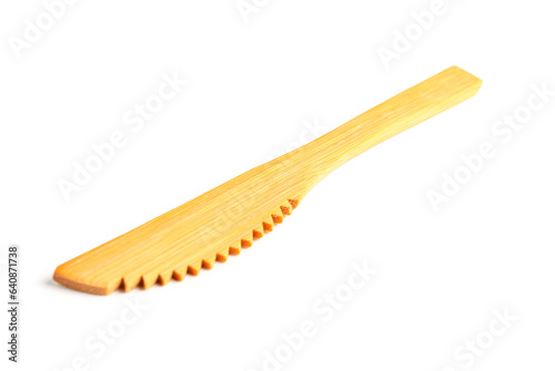New wooden knife isolated on white background