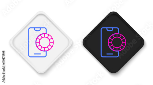 Line Online sports betting icon isolated on white background. Sport bet bookmaker. Betting online make money. Colorful outline concept. Vector