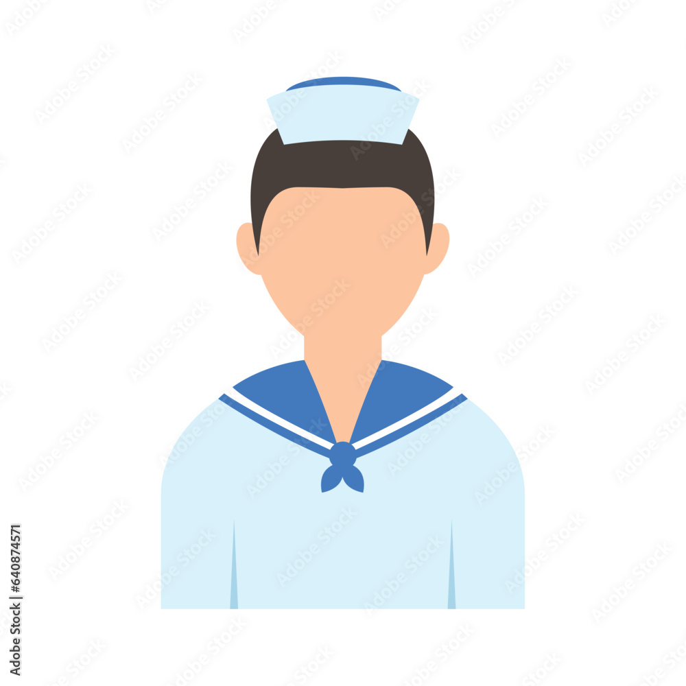 Isolated abstract colored male sailor character Vector