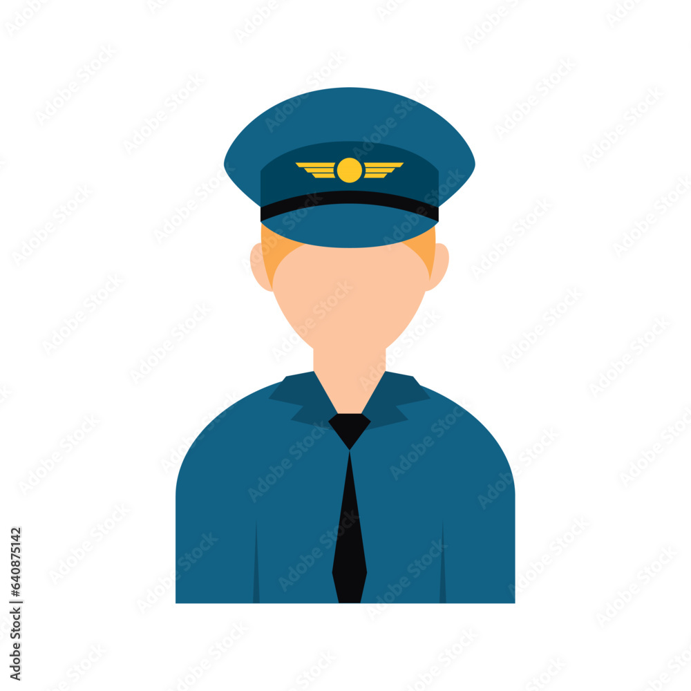 Isolated abstract colored male stewardess character Vector