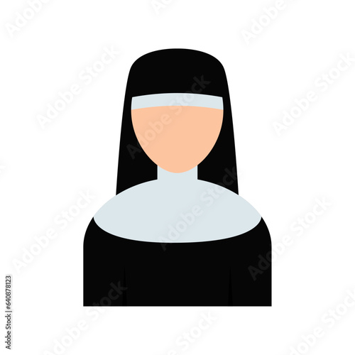 Isolated abstract colored female nun character Vector