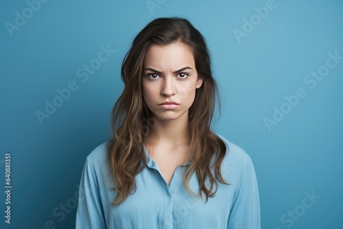 Serious annoyed upset frustrated young woman