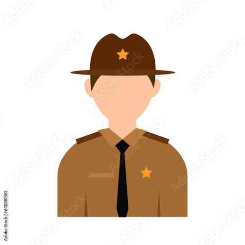 Isolated abstract colored male forest ranger character Vector