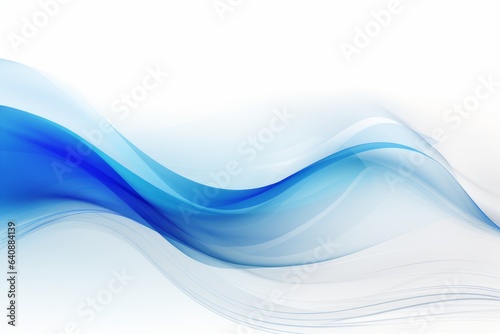 serene elegance: a blue abstract wave of light, Generative AI