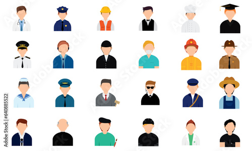 Set of abstract characters with different professions Vector