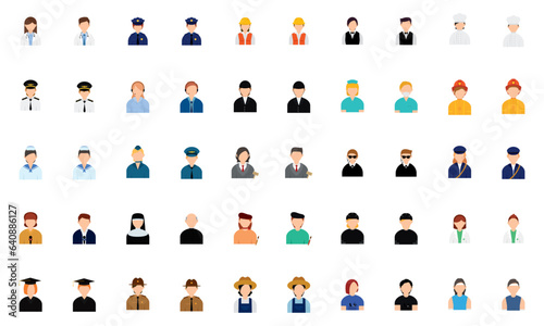 Set of abstract characters with different professions Vector