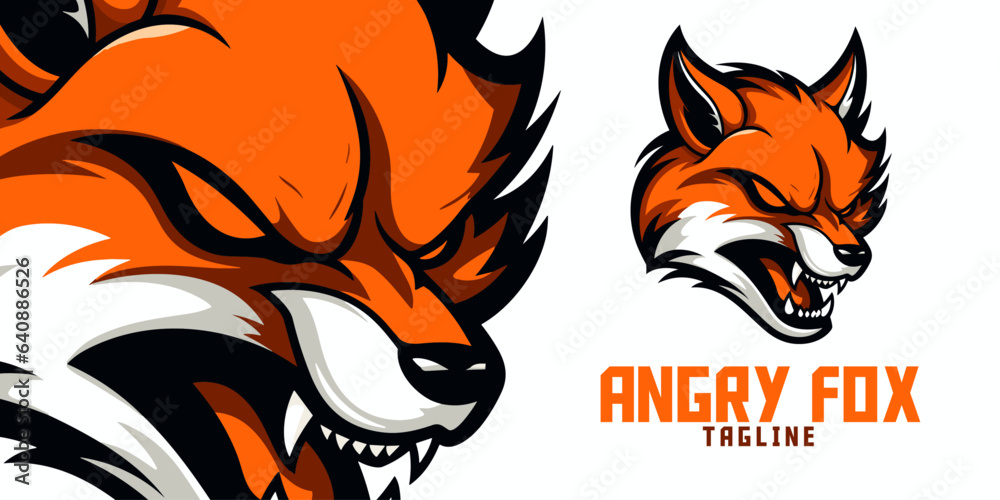 Rage-Filled Fox Illustration: Logo, Mascot, Artistic Creation, Vector ...