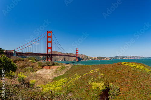 Sunny view of The Golden Gate Bridge
