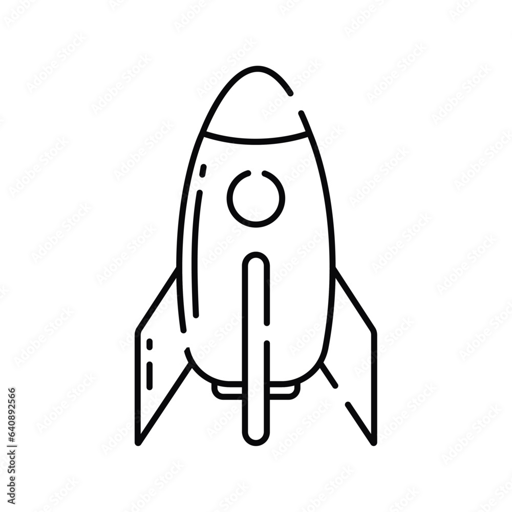 Isolated flat rocket toy sketch icon Vector
