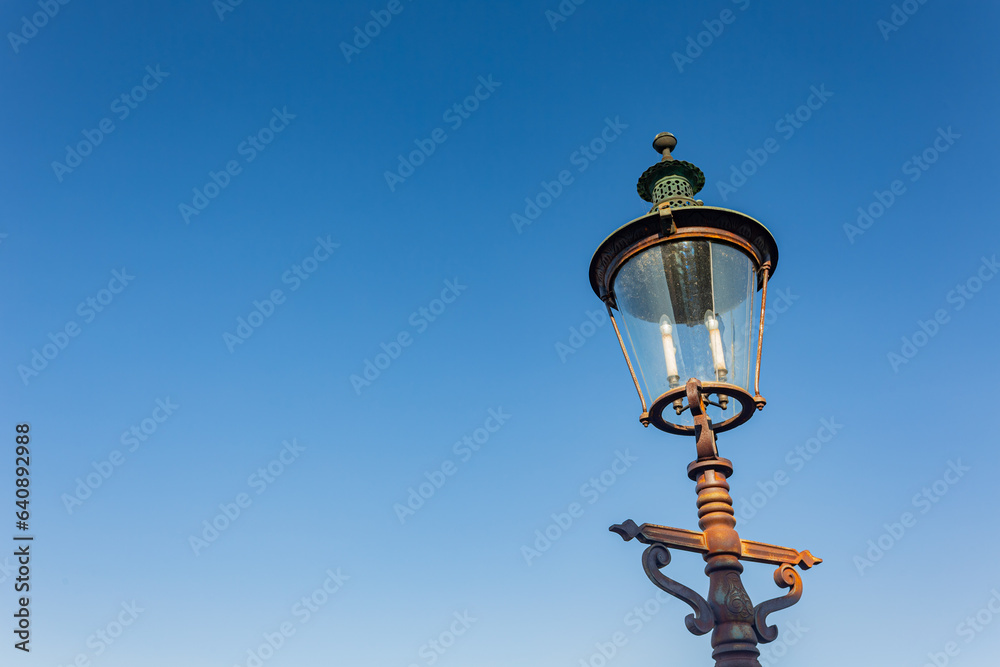 Close up shot of an antique lamp