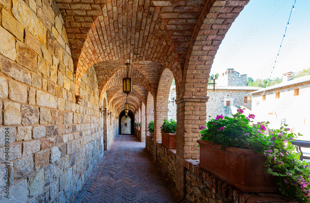 Obraz premium Sunny exterior view of the Castello di Amorosa winery