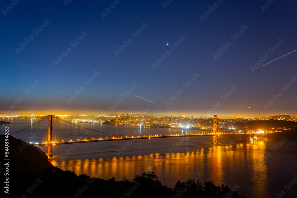 Sunrise landscape of the Golden Gate Bridge