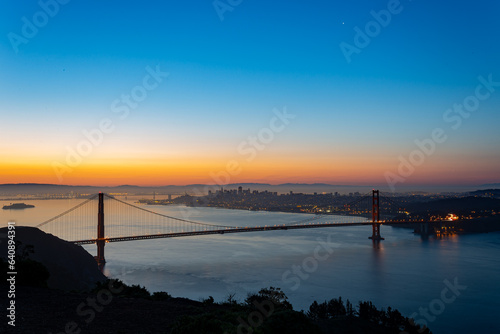 Sunrise landscape of the Golden Gate Bridge