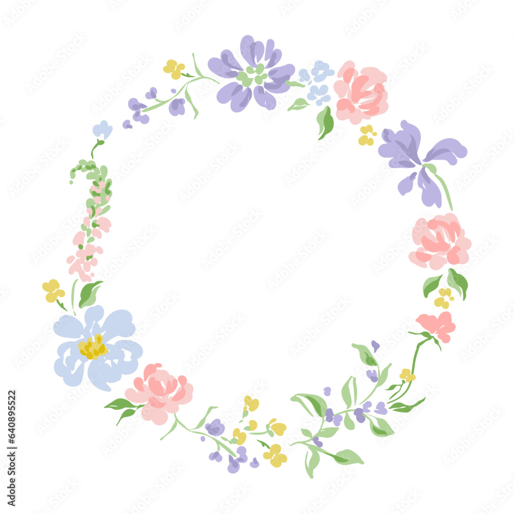 Vector Beautiful Floral Wreath