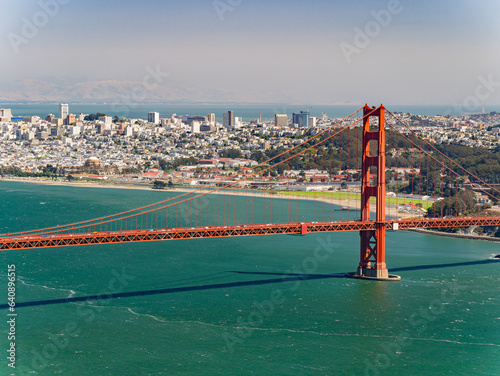 Sunny view of The Golden Gate Bridge